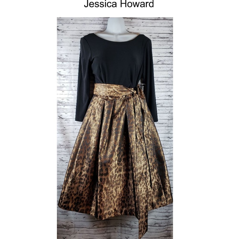 Jessica Howard Leopard Dress Sz 4 NWT